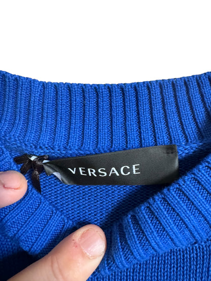 Versace maglione in cotone con ricamo (L)